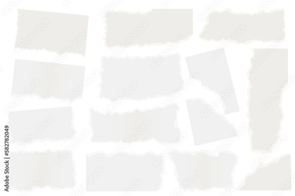 Torn paper set graphic elements in flat design. Bundle of different ...