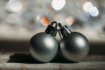 silver christmas balls