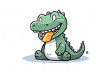 Fototapeta Dinusie - cute crocodile vector illustration