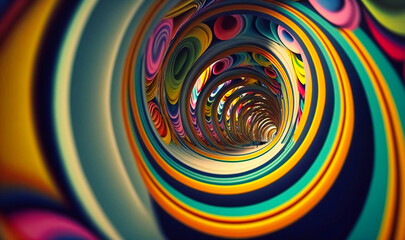 Wall Mural - A dizzying and mesmerizing tunnel, with swirling patterns and optical illusions