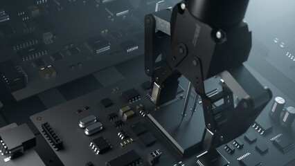 Wall Mural - laboratory work on the manufacture of printed circuit boards