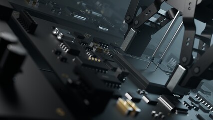 Wall Mural - laboratory work on the manufacture of printed circuit boards