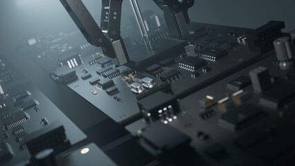 Wall Mural - laboratory work on the manufacture of printed circuit boards