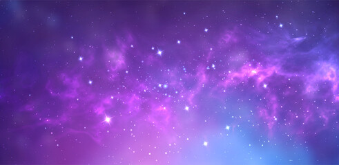 Wall Mural - space background with realistic nebula and shining stars. magic colorful galaxy with stardust