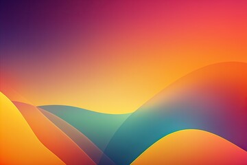 Wall Mural - Abstract colorful ocean waves background, abstract ocean sunset with gradient. Generative AI