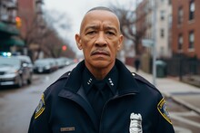 Potrait Of Black American Police Officer