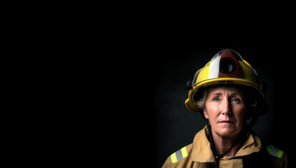 Portrait of an elder female firefighter