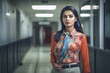 © JJAVA - Portrait of an Indian Businesswoman in Colorful Business Casual Clothes with an Office Background (Generative AI)