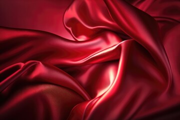 red silk satin background. abstract background luxury cloth or liquid wave or wavy folds.