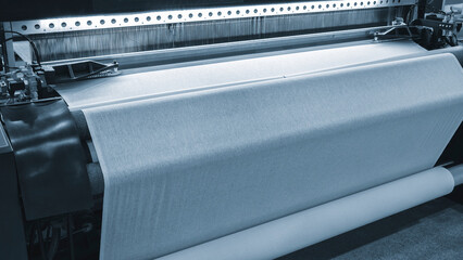 Fototapete - straight strands texture background, sewing equipment, loom equipment at a garment factory