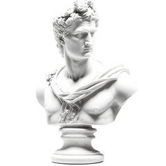 Antique statue on a transparent background, png, illustration or graphic resource for collages or posters. Generative ai.