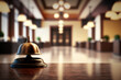 © LunaLu - Hotel service call at the front desk against the backdrop of the hotel lobby. Hotel business concept. AI Generated.