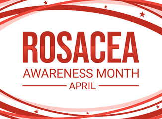 Wall Mural - Rosacea Awareness Month wallpaper in light red color with stars and shapes