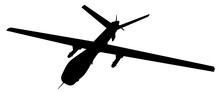 The General Atomics MQ-9 Reaper. U.S. Reconnaissance Drone Silhouette.