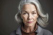 © wetzkaz - older woman or grandma, serous or serious look, thoughtful or direct eye contact. Generative AI