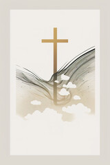 Poster - Spiritual illustration jesus cross christianity background art crucifix god
religion artwork religious gospel banner template biblical spirit light 
symbolic faith holy easter christmas generative ai