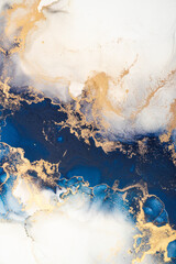 Wall Mural - Marble ink abstract art from exquisite original painting for abstract background . Painting was painted on high quality paper texture to create smooth marble background pattern of kintsuki ink art .