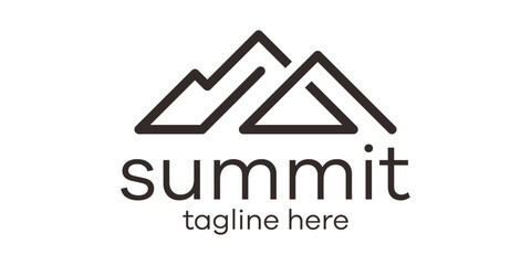 Wall Mural - summit logo design line icon vector illustration