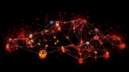 Wall Mural - an abstract technology background, block chain concept. internet, connectivity. generative ai.