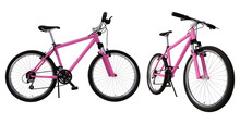 Bicycle Pink White Background Isolated Transparent PNG.
