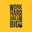© sabbir - Work hard dream big gym fitness motivational typography vector for shirt and poster