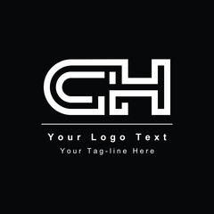 simple design initial CH or HC design template symbol