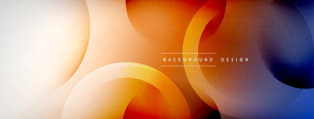 Wall Mural - Light geometric abstract background with lines, circles