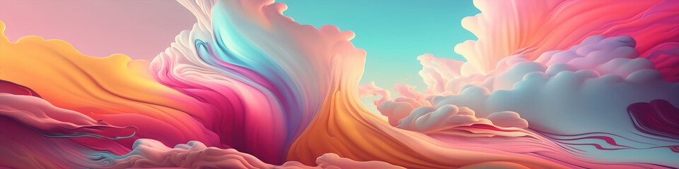 Wall Mural - expansive abstract wallpaper in soft pastel nuances