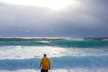 man in the waves turkey alanya