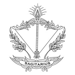 Wall Mural - hand drawn of sagittarius in zentangle style