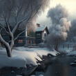 © View Stock - Illustration of winter house