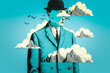 © Concept Photo Studio - Homme avec un nuage devant le visage - Surréalisme Générative IA