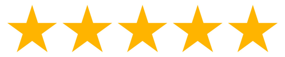 five star rating. product review flat icon for apps and websites