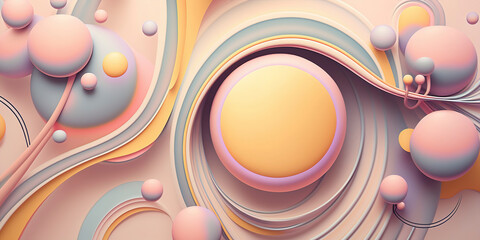 Wall Mural - Broad Abstract Wallpaper with Gentle Pastel Color Palette