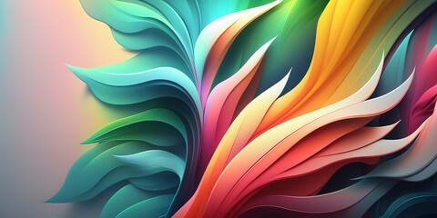 Wall Mural - Broad Abstract Wallpaper with Gentle Pastel Color Palette