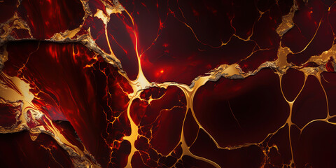 Wall Mural - vibrant red and gold marble texture wallpaper