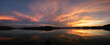 Wasserwandern mit dem Kanu im Sonnenuntergang auf dem Wurlsee - Panorama aus 9 Einzelbildern