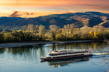 Turist's Ship On The Danube River In Wachau Valley, Austria