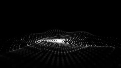 3D digital circular dynamic wave. Technology smart wave. Seamless flow digital structure. Cyber technology background. 3D rendering.	
