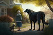 grandmother and dog image ,illustration, AI Generative