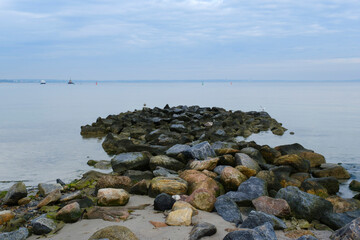 Wall Mural - Steinsteg in der Ostsee, Timmendorfer Strand, Schleswig-Holstein, Deutschland, Europa