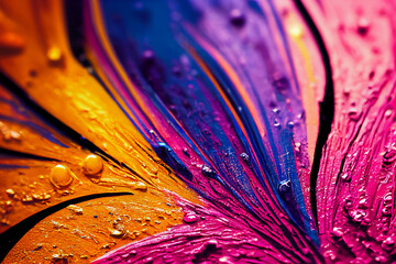 Wall Mural - drops of water painting color, generative ai art illustration 02