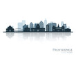 Providence skyline silhouette with reflection. Landscape Providence, Rhode Island. Vector illustration.
