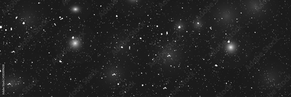 Glowing light effect with many glitter particles isolated on black ...