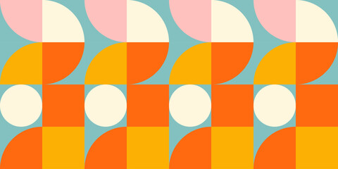 Leinwandbilder - Retro geometric aesthetics big square background kopie