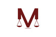 letter M law firm logo legal balance or scales logo design  template element icon vector suitable for businesses in the legal field