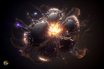 Wall Mural - metaphysical simulated dimension of consciousness exploding - quantum energy abstract universe