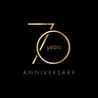 © Александр Чумин - 70 Year Anniversary Logo, Golden Color, Vector Template Design element for birthday, invitation, wedding, jubilee and greeting card illustration