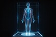 © thesweetsheep - Healthcare human body hologram X- ray with with full body scan (Ai generated)