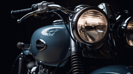 Wall Mural - A classic British motorcycle with a round Generative AI 